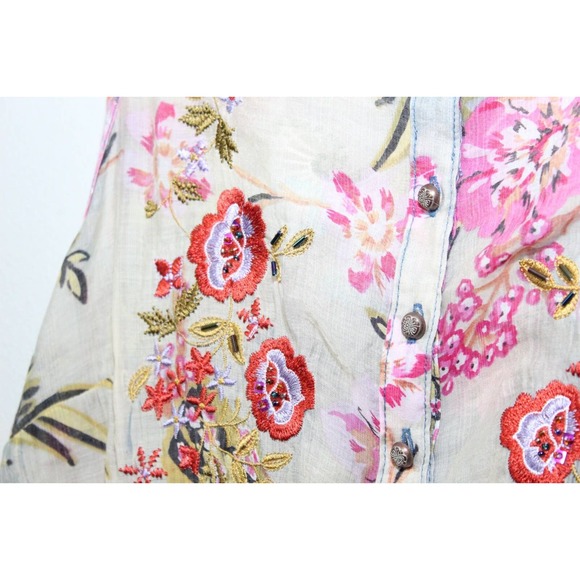 NWT Aratta Silent Journey Aurora Tunic Ombre Floral Embroidered Small H14392 - Picture 7 of 16